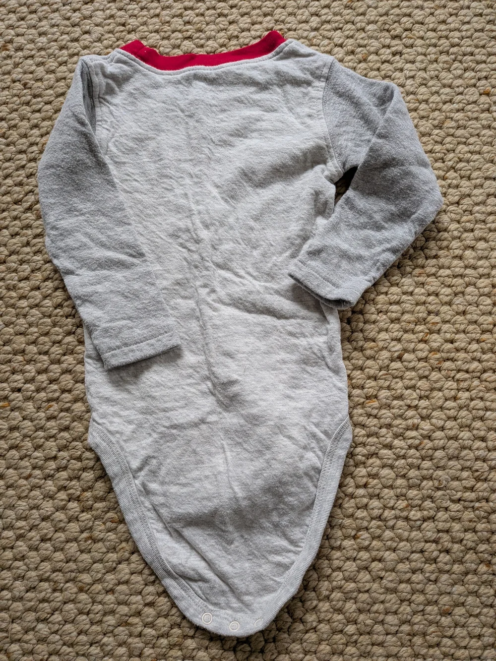 Nebraska Infant Long-Sleeve One-Piece Bodysuit - Red/Gray - 6M